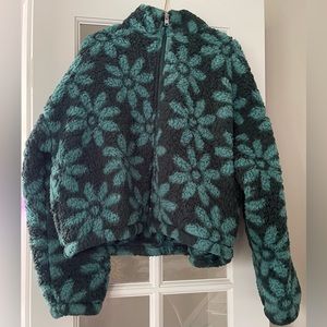 Hollister | Green Floral Sherpa Jacket